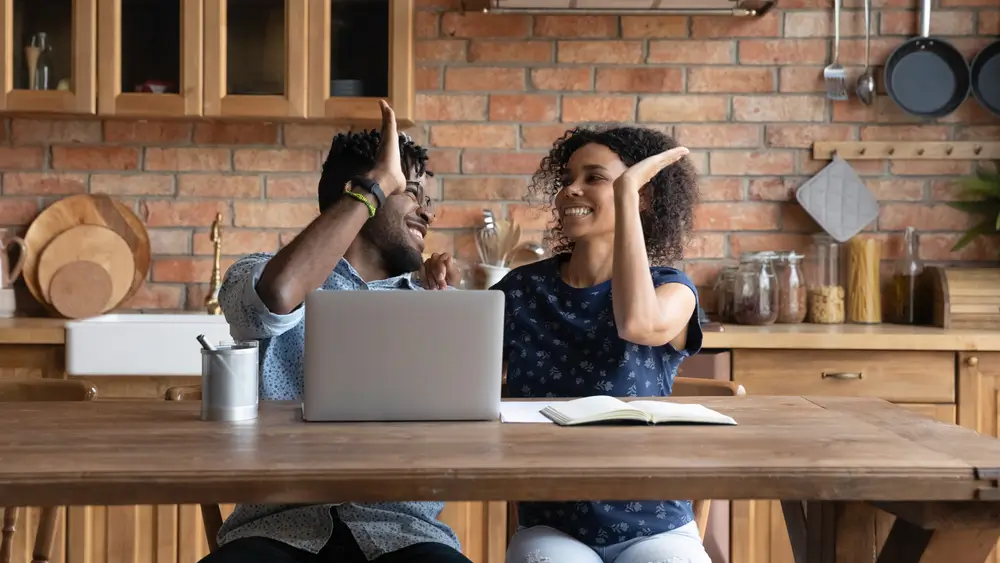 couple celebrating success